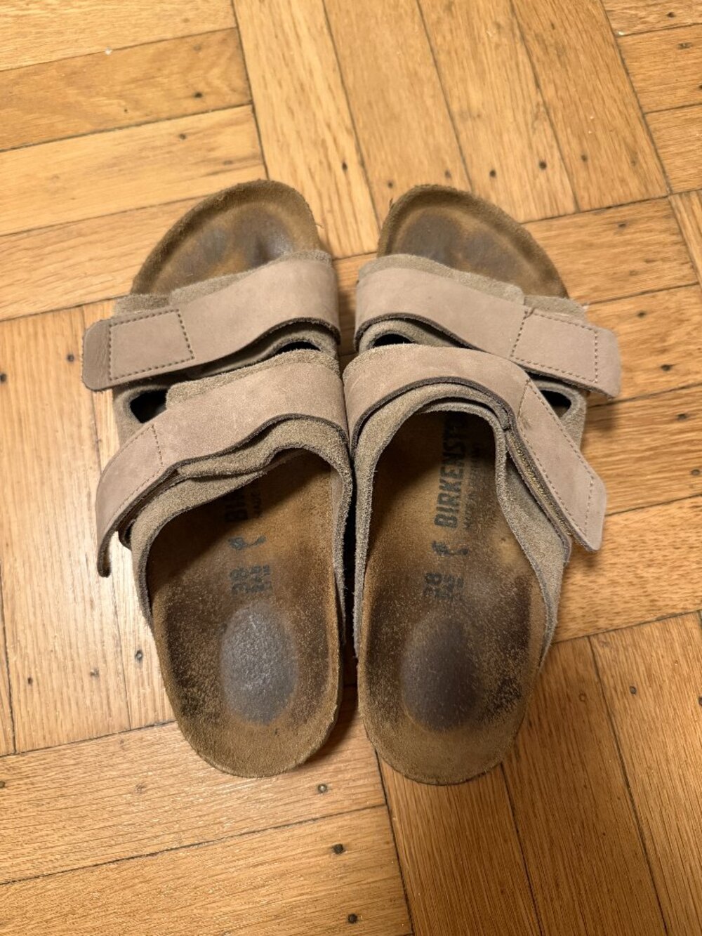 Birkenstock Kyoto Suede Leather Sandals Taupe Size 38